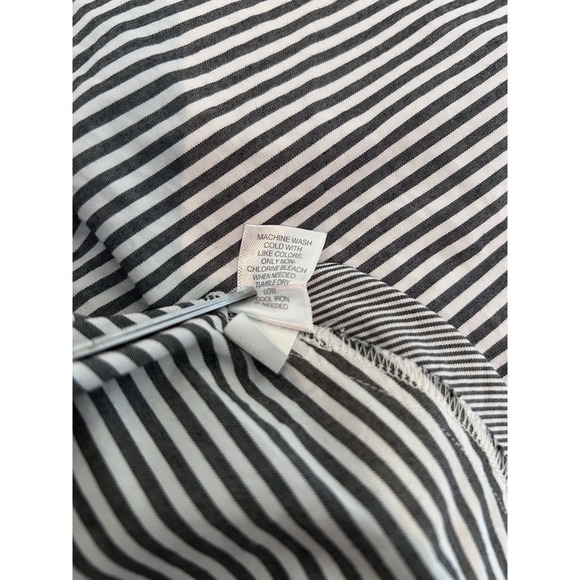 J Jill Button Up Shirt Women's Size Large Gray/White Mixed Stripe Stretch - Picture 9 of 9